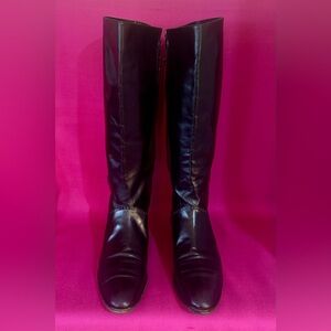 Vintage Salvatore Ferragamo Black Zip-up Riding Boots